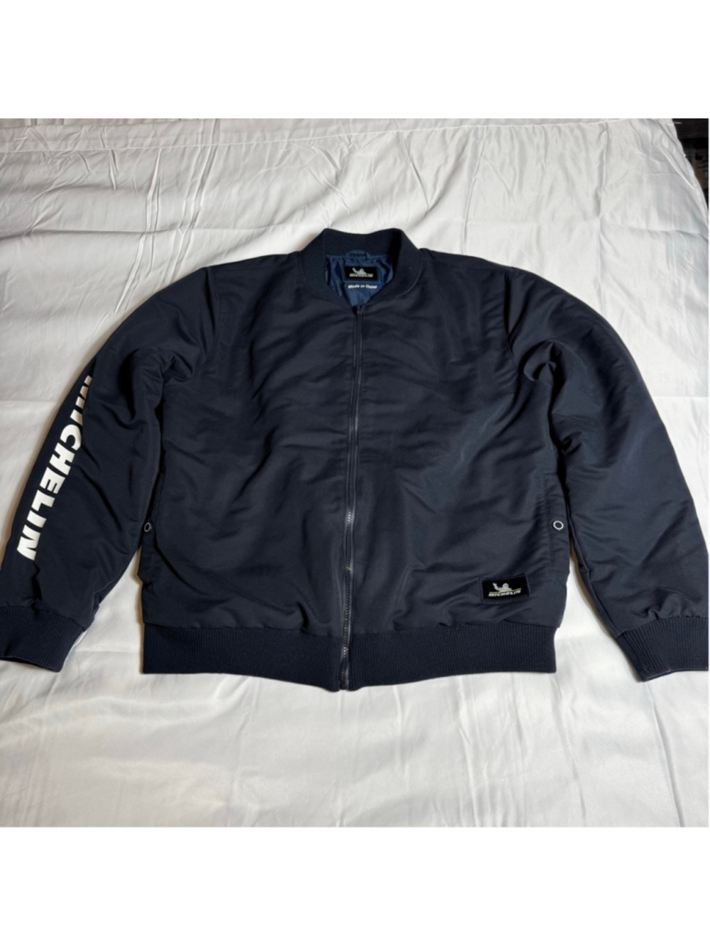 Men's Michelin Bomber Jacket L Navy with White Logo